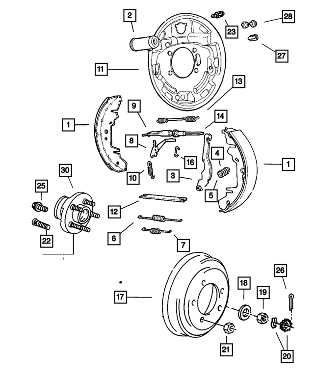 « 5016612AA –  : Frein Arrière à Tambour Plateau De Frein, Côté Droit pour Mopar Image »