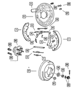 5016613AA - : Rear Drum Brake Backing Pl for Chrysler: Town &amp; Country, Voyager | Dodge: Caravan, Grand Caravan Image