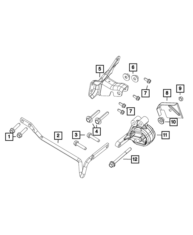 6102233AA - 3.6L Gas; Engine: Hex Head Bolt And Coned Washer, Mounting Right Side for Mopar Image image