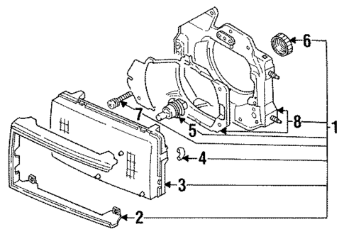 Headlamp Components for 2000 Isuzu Trooper #0