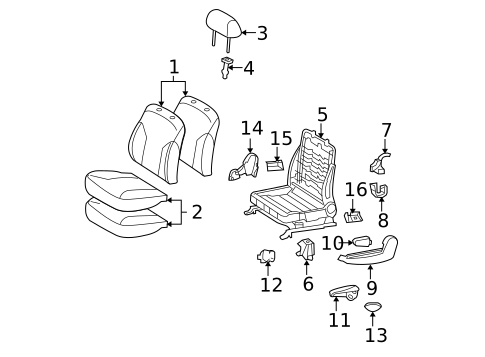 Front Seat Components for 2007 Toyota Yaris #1