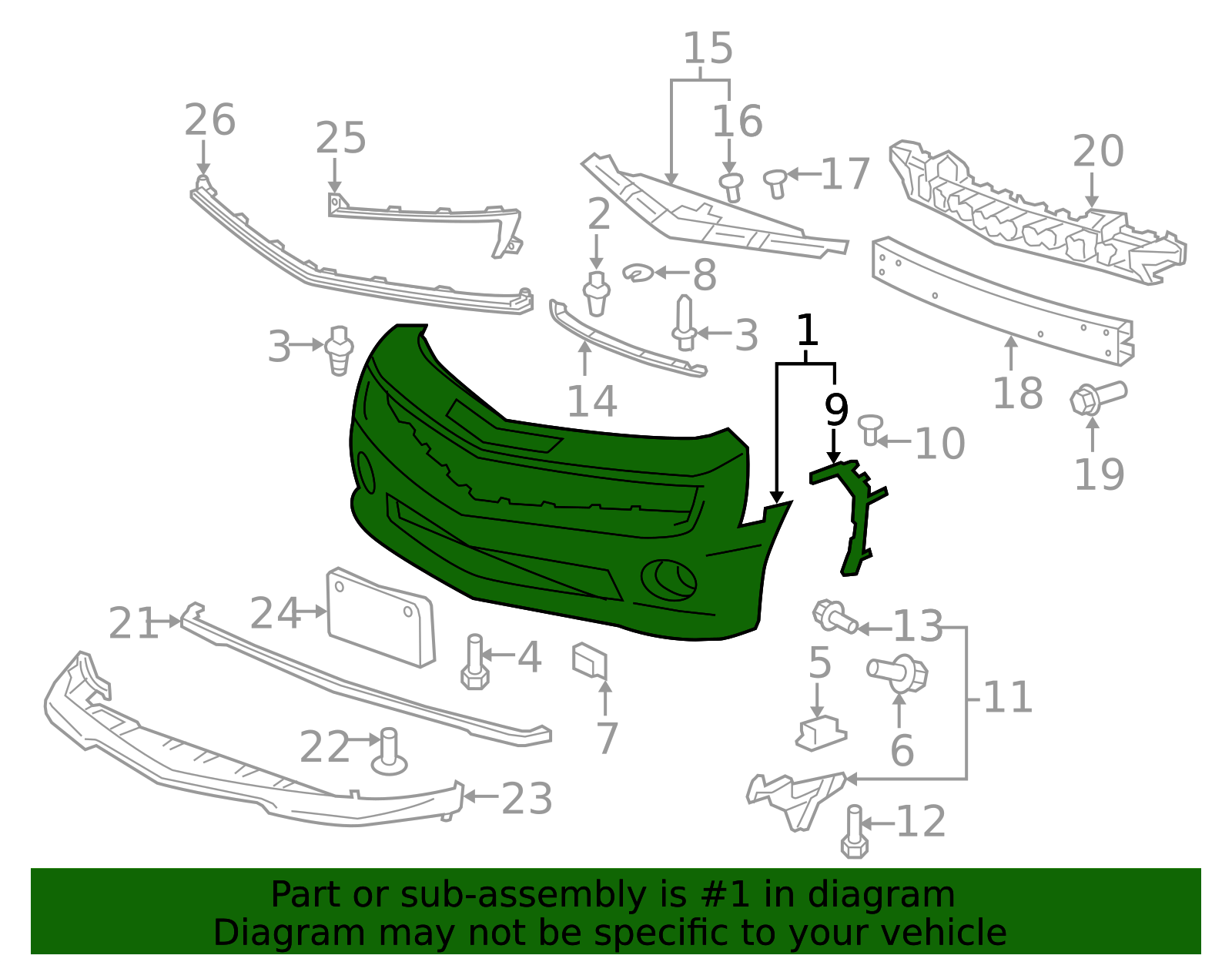 2014-2015 Chevrolet Camaro Front Upper Bumper Cover 22997720 | OEM ...