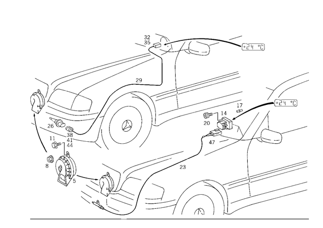 65421220 - Electrical Equipment and Instruments: Horn for Mercedes-Benz: 180C, C220, C230, C240, C280, C32 AMG, C320, C350, C43 AMG, C55 AMG, CL500, CL55 AMG, G55 AMG, G550, GL320, GL550, ML320, ML350, ML450, ML500, ML55 AMG, ML550, ML63 AMG, S430, S55 AMG, SL500, SL55 AMG, SL550, SL600, SL63 AMG, SL65 AMG Image image
