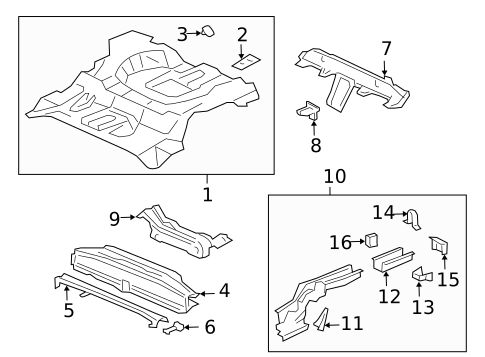 Rear Floor & Rails for 2005 Honda Civic #2