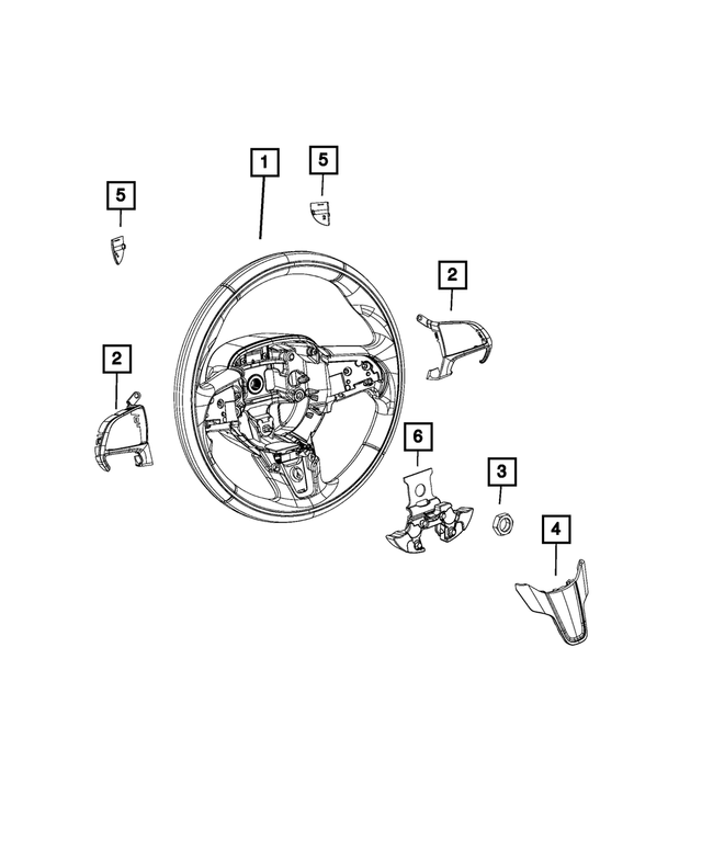 5VF04NZ7AA - Steering: Steering Wheel Bezel, Center for Mopar Image