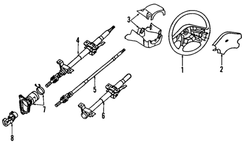 Steering Column & Wheel for 1991 INFINITI G20 #1