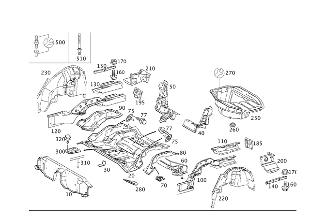 29843329 - Substructure: Screw for Mercedes-Benz Image image
