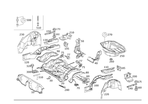 Rear End Floor for 1999 Mercedes-Benz C230 #0