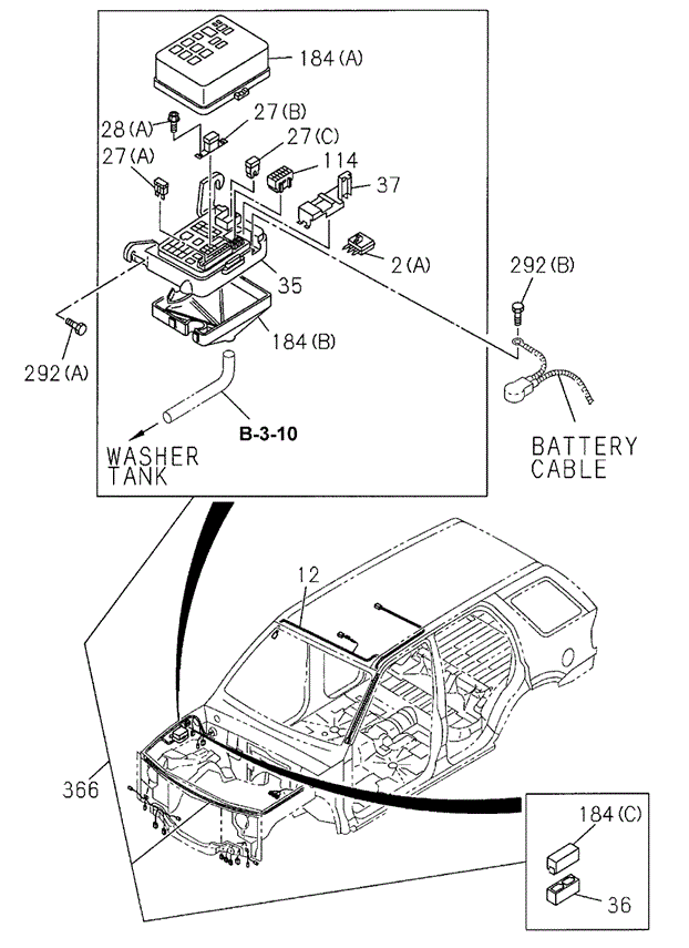Fuse Box (Engine) - Wire Harness for 2000 Honda Passport #0