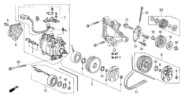 A/C Compressor (Sanden) (3) for 1995 Honda Civic #0