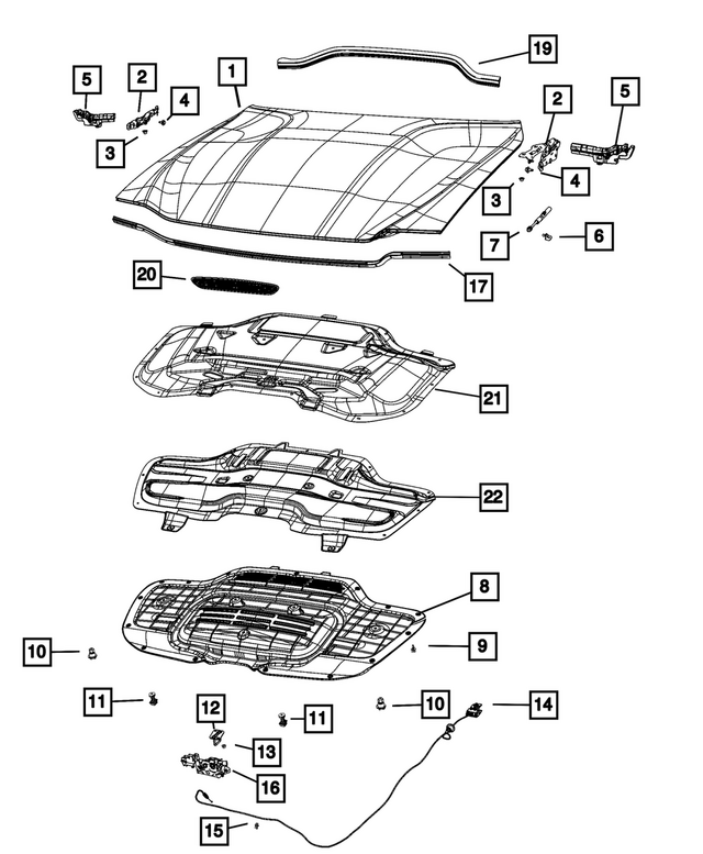 68590444AC - : Hood Hinge, Right for Mopar Image