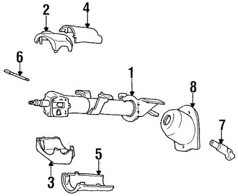 Shroud, Switches & Levers for 1991 Chrysler LeBaron #0