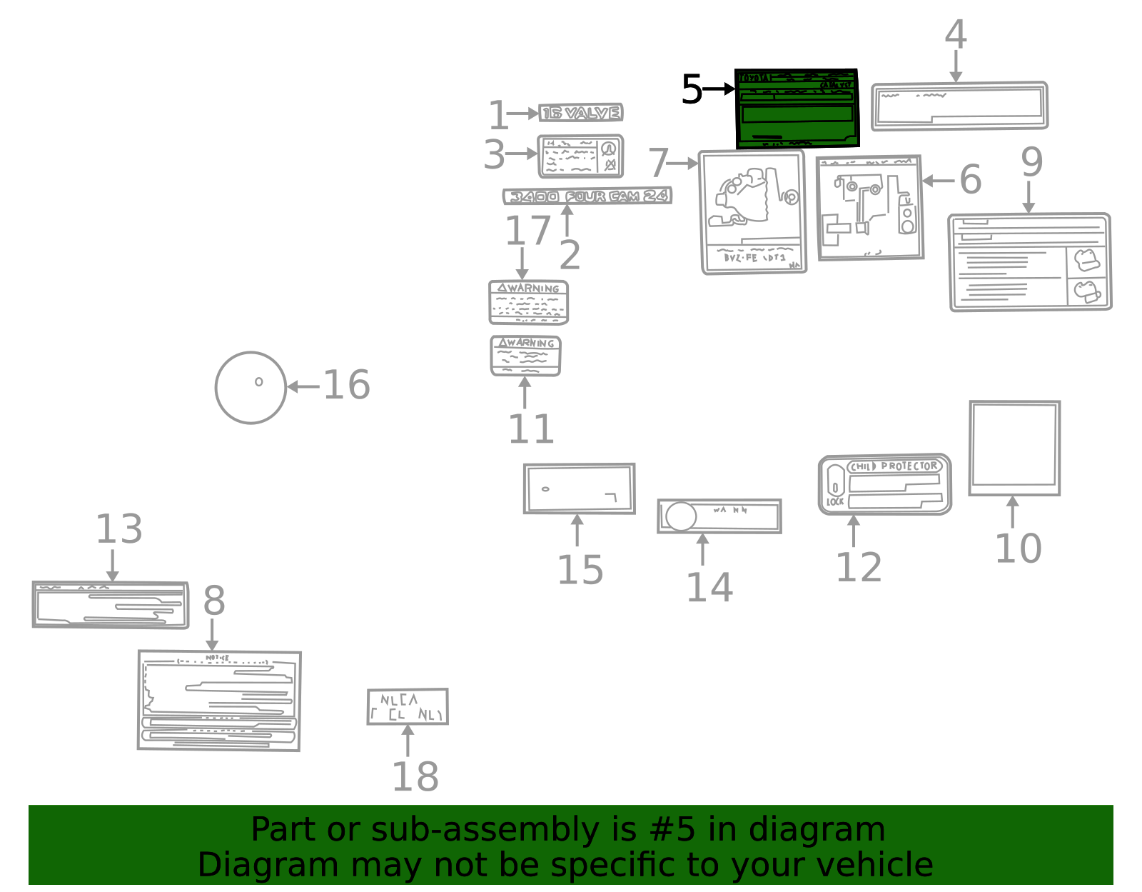 2001 Toyota 4Runner Emission Label 11298-62730 | Discounted Toyota Parts
