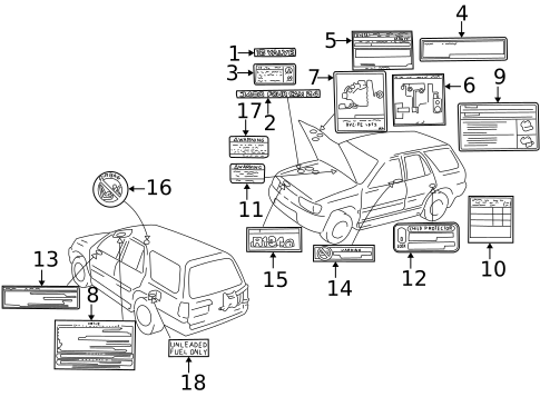 Labels for 1997 Toyota 4Runner #0