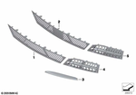 51117200729 - : Grille, Air Intake, Center for BMW Image