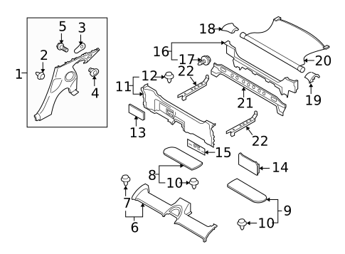 Interior Trim - Quarter Panels for 2013 Nissan 370Z #0