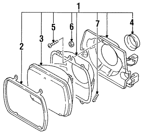 Headlamp Components for 1994 Isuzu Amigo #0