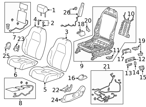 Driver Seat Components for 2020 Honda CR-V #0