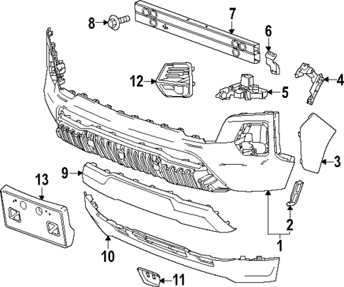 Bumper & Components - Front for 2024 Chevrolet Colorado #0