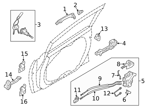 Lock & Hardware for 2016 Kia Forte5 #0