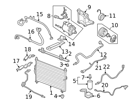 Condenser, Compressor & Lines for 1997 Honda CR-V #0