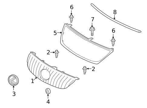 Grille & Components for 2009 Lexus GS350 #1