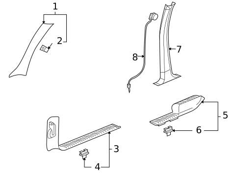 Interior Trim - Pillars for 2004 Isuzu Ascender #0