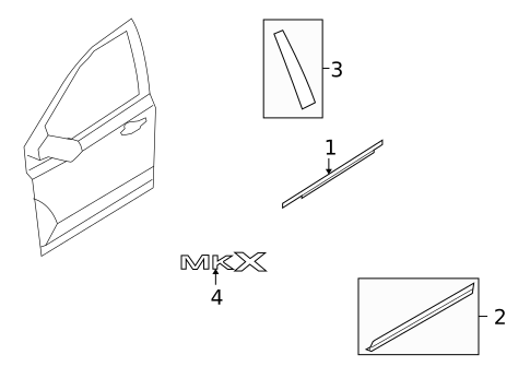 Exterior Trim - Front Door for 2008 Lincoln MKX #0