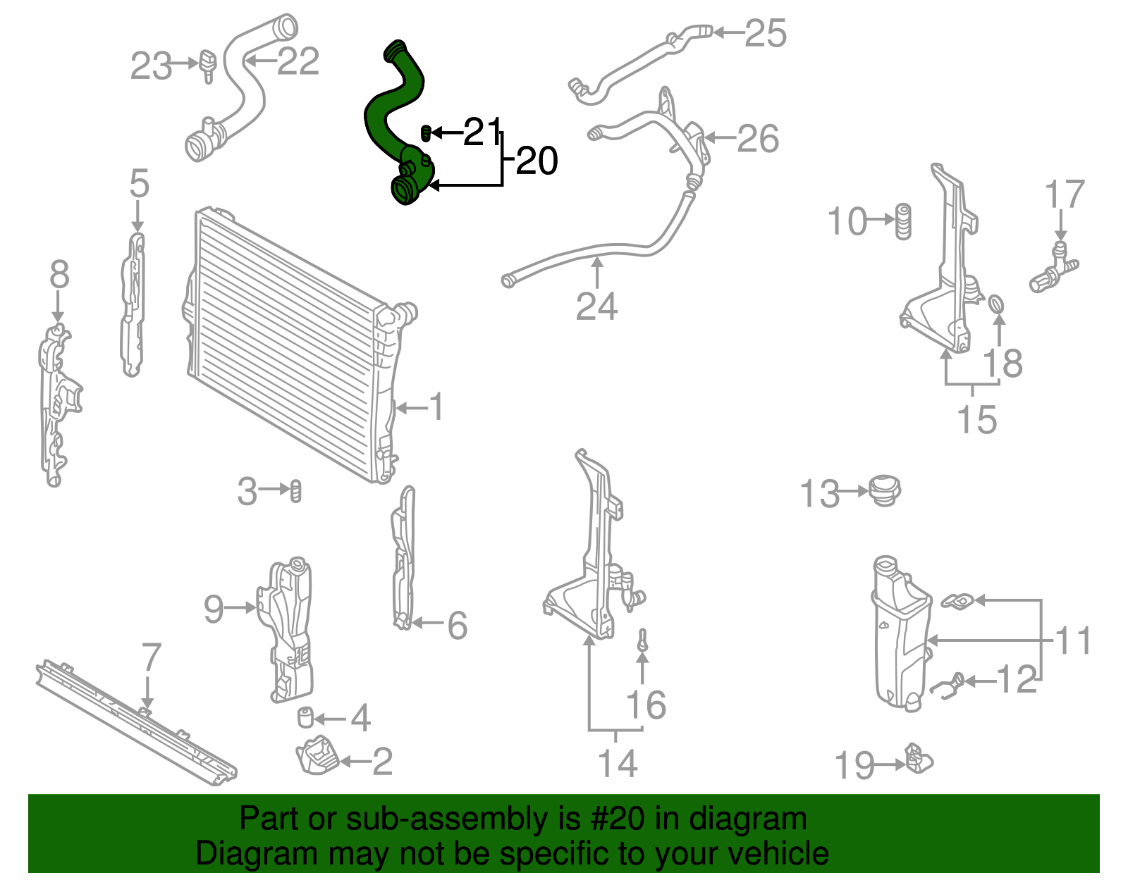 17127510952 - 1999-2006 BMW Upper Hose (17-12-7-510-952