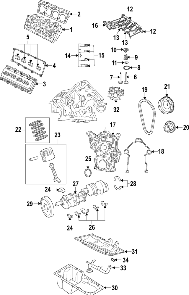 68102977AB - Engine: Engine Crankshaft Main Bearing for Mopar Image