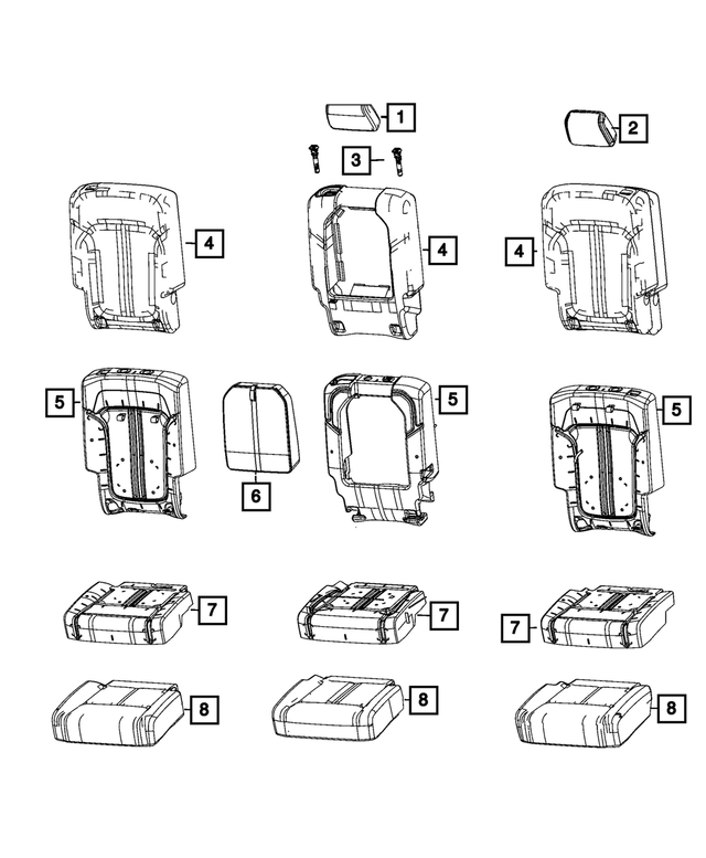 68420571AC - Interior Trim: Seat Cushion Foam, Left for Mopar Image