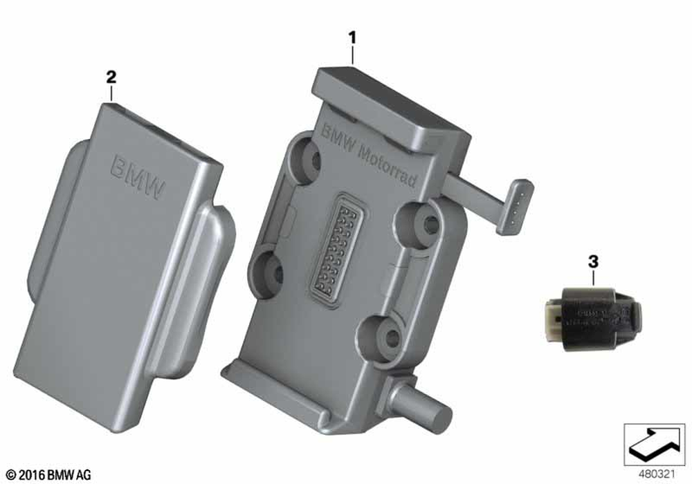 アクセサリー BMW MOTORRAD CONNECTEDRIDE CRADLE BMW Motorrad Genuine Connected Ride Cradle Smartphone Holder