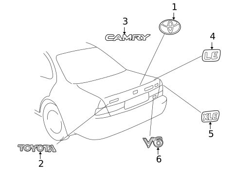 Exterior Trim - Trunk for 1999 Toyota Camry #0