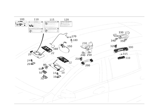 Sun Visor, Interior Mirror, Grab Handle for 2020 Mercedes-Benz GLA250 #0