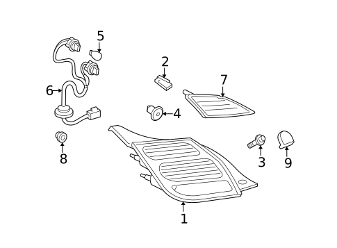 Tail Lamps for 2009 Lexus SC430 #0