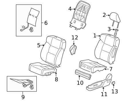 Front Seat Components for 2014 Acura TSX #0