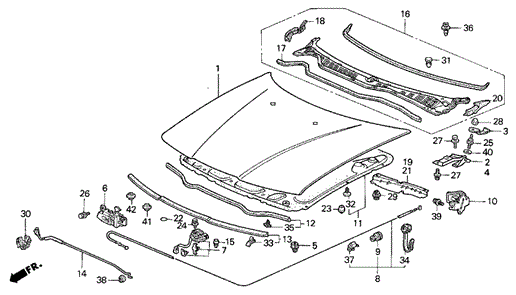 Engine Hood for 1993 Acura Vigor #0