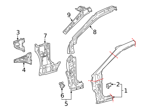 Hinge Pillar for 2018 Toyota Camry #0