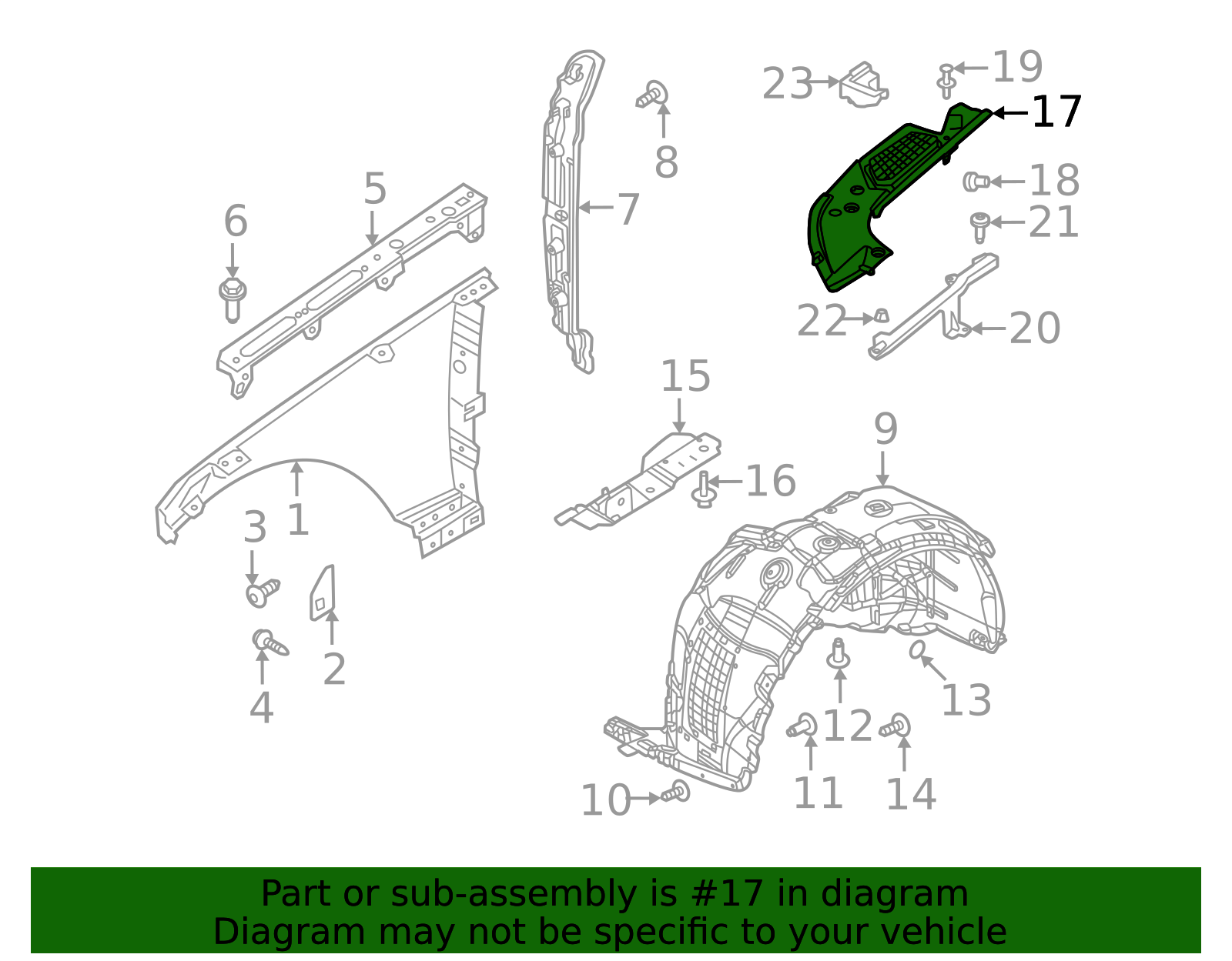 Genuine OEM Fender Ledge Cover Part# LR153834 Fits 2022-2023 Land