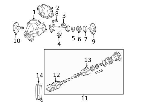 Carrier & Front Axles for 2006 Lincoln Mark LT #0