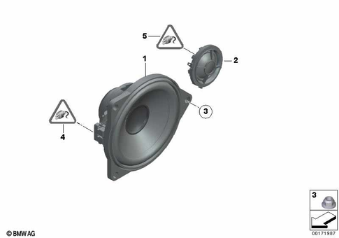 Single Parts Loudspeaker for 2014 BMW 750iX #7
