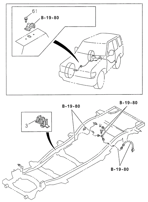 Oil Piping Clips (W/O ABS) for 1998 Acura SLX #0