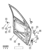 4589140AA - Doors, Door Mirrors and Related Parts: Door Latch Striker Spacer, Left for Mopar Image