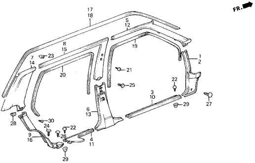 Door Trim 4DR for 1984 Honda Civic #0