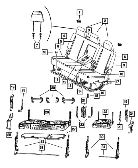 Rear Seats - Second Row for 2022 Ram 2500 #0