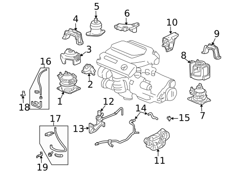 Engine & Trans Mounting for 2009 Acura RL #0