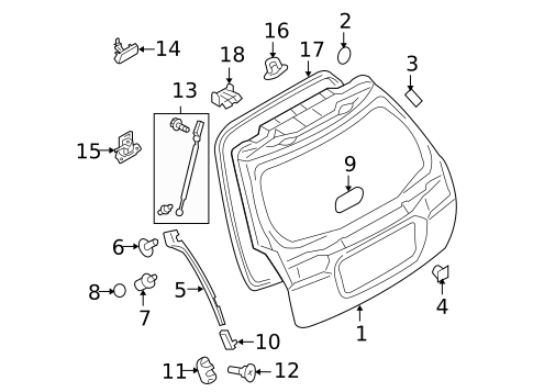 Liftgate for 2009 Subaru Outback #0