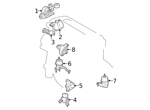 Engine & Trans Mounting for 2009 Toyota Camry #1