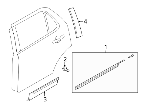 Exterior Trim - Rear Door for 2017 Ford Police Interceptor Utility #0