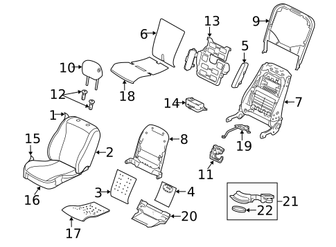 Front Seat Components for 2010 Jaguar XFR #2